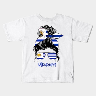 Uruguyan Girl, Uruguyan girlfriend, Uruguy Messy bun, Uruguaya Kids T-Shirt